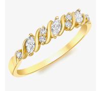 T. H. Baker 9ct Yellow Gold 9-Stone Crystal Swirl Ring 1.84.6551 - M