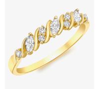 T. H. Baker 9ct Yellow Gold 9-Stone Crystal Swirl Ring 1.84.6551 - O