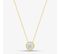 T. H. Baker 9ct Yellow Gold Adjustable 7.5cm Crystal Pendant Necklace 1.19.7304