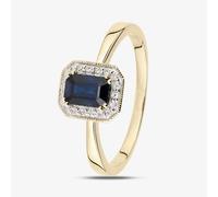 T. H. Baker 9ct Yellow Gold Blue Sapphire Diamond Cluster Ring DR1619YSA - K