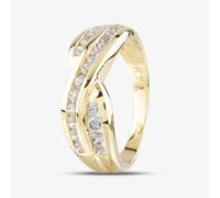 T. H. Baker 9ct Yellow Gold Cubic Zirconia Three Row Ring DIV130Y - M