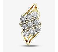 T. H. Baker 9ct Yellow Gold Diamond Nine Stone Illusion Set Cluster Ring 52F97YW/18-10 - M