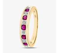 T. H. Baker 9ct Yellow Gold Five Stone Ruby Half Eternity Ring PR03027Y RU - L