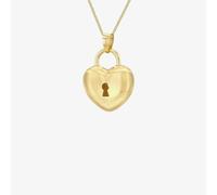 T. H. Baker 9ct Yellow Gold Key Heart Padlock Pendant Necklace 1.61.0057