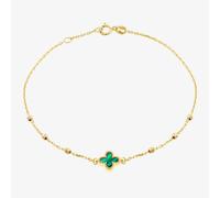T. H. Baker 9ct Yellow Gold Malachite Clover Ball Bracelet 1.29.2242