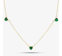 T. H. Baker 9ct Yellow Gold Malachite Heart Necklace 1.19.1650