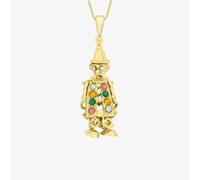 T. H. Baker 9ct Yellow Gold Multi Coloured Cubic Zirconia Clown Pendant Necklace 1.61.7192