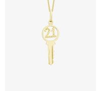 T. H. Baker 9ct Yellow Gold Number 21 Key Pendant Necklace 1.61.0581