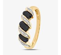 T. H. Baker 9ct Yellow Gold Sapphire & Diamond Swirl Ring PR06270Y SA - O
