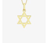 T. H. Baker 9ct Yellow Gold Star Of David Pendant Necklace 1.64.2521