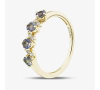 T. H. Baker 9ct Yellow Gold Tanzanite & Diamond Wave Half Eternity Ring RJR04808-TZ - L