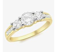 T. H. Baker 9ct Yellow Gold Three Stone Shoulder Set Ring 1.84.9389 - Q