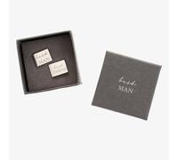 T. H. Baker Amore Chrome Plated Best Man Cufflinks AM134