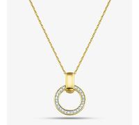 T. H. Baker Gold Plated Certified 0.15ct Lab Grown Diamond Circle Pendant Necklace LGP47087