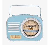 T H Baker Hometime Blue Retro Radio Mantel Clock W2951