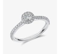 T. H. Baker Platinum 0.20ct Brilliant Cut Diamond Shoulder Set Solitaire Ring ENG90020SMT