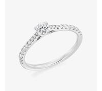 T. H. Baker Platinum 0.23ct Brilliant Cut Diamond Shoulder Set Solitaire Ring ENG25307SMT