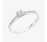 T. H. Baker Platinum 0.23ct Brilliant Cut Shoulder Set Solitaire Ring ENG4293SMT