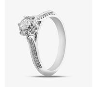 T. H. Baker Platinum 0.90ct Brilliant Cut Diamond Shoulder Set Solitaire Ring BESPOKE2
