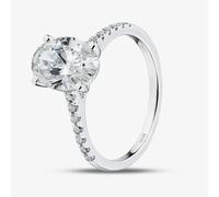 T. H. Baker Platinum 2.20ct Oval Cut Lab Grown Diamond Shoulder Set Solitaire Ring LGR35520-220SF - O