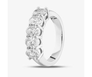 T. H. Baker Platinum Certified 1.63ct Oval Cut Diamond Five Stone Ring RN11087