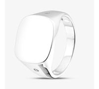 T. H. Baker Rhodium Plated Sterling Silver Cubic Zirconia Square Signet Ring 8.81.0100 - Y