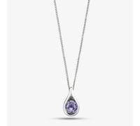 T. H. Baker Silver Amethyst Pendant and Chain GK-P146M