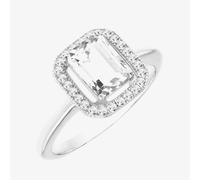 T. H. Baker Silver Cubic Zirconia Halo Ring 8.84.8789 - Q
