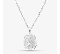 T. H. Baker Silver Double-Sided St Christopher Square Necklace P30-8035-SC1118