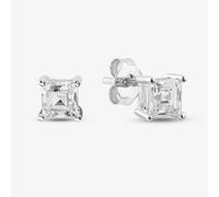 T. H. Baker Silver Princess Cut Cubic Zirconia Stud Earrings ZVE0S276