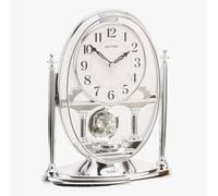 T H Baker Silver Rythm Mantel Clock with Pendulum CRP609WR19