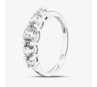 T. H. Baker Sterling Silver Brilliant Cut Cubic Zirconia Half Eternity Ring S2074 - O