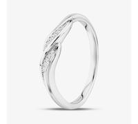 T. H. Baker Sterling Silver Cubic Zirconia Two Row Twist Ring ML06385A - V