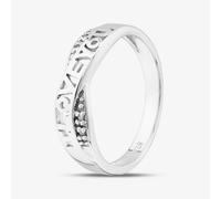 T. H. Baker Sterling Silver I Love You Infinity Cross Over Ring S2268 - O