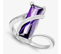 T. H. Baker Sterling Silver Purple Crystal Wrap-Around Ring 8.84.6289 - M
