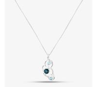 T. H. Baker Sterling Silver Round Blue Topaz Pendant P4844T N2323