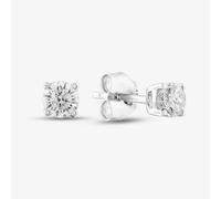 T.H.Baker Women's 18ct White Gold 0.50ct Four Claw Diamond Stud Earrings TH0132525 in Silver T.H.Baker Silver One Size