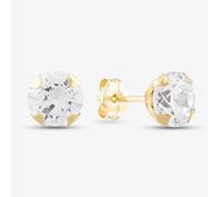 T.H.Baker Women's 9ct Gold 6mm 4 Claw Round Cubic Zirconia Stud Earrings 1.58.4979 T.H.Baker Gold One Size
