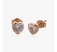 T.H.Baker Women's 9ct Rose Gold Cubic Zirconia Heart Stud Earrings 5.58.8383 T.H.Baker Rose Gold One Size
