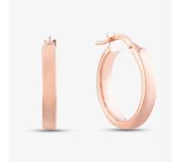 T.H.Baker Women's 9ct Rose Gold Plain Flat 15mm Hoop Earrings 5.51.0899 T.H.Baker Rose Gold One Size