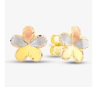 T.H.Baker Women's 9ct Three Colour Gold Flower Stud Earrings GER34-MC T.H.Baker Gold One Size