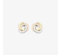 T.H.Baker Women's 9ct Three Colour Gold Knot Stud Earrings 3.55.8269 T.H.Baker Gold One Size