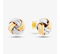 T.H.Baker Women's 9ct Two Colour Gold Small Double Knot Stud Earrings 2.55.6219 T.H.Baker Gold One Size
