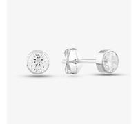 T.H.Baker Women's 9ct White Gold small Rubover Cubic Zirconia Stud 5.57.9949 in Silver T.H.Baker Silver One Size