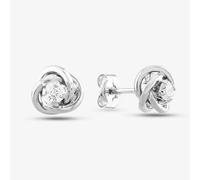 T.H.Baker Women's 9ct White Gold Stone Set Knot 5.57.0213 in Silver T.H.Baker Silver One Size