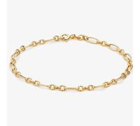 T.H.Baker Women's 9ct Yellow Gold 19cm Textured Figaro Chain Bracelet 1.26.2902 | Size: 19 cm T.H.Baker Gold 19 cm