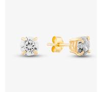 T.H.Baker Women's 9ct Yellow Gold Cubic Zirconia Stud Earrings SE605 T.H.Baker Gold One Size