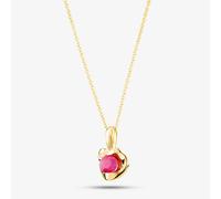 T.H.Baker Women's 9ct Yellow Gold Ruby Heart Necklace PP20238 | Size: 46 cm T.H.Baker Gold 46 cm