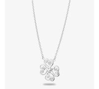 T.H.Baker Women's Rosa Lea Filigree Heart Four Leaf Clover Necklace AM-2THB010004 in Silver | Size: 18 inches T.H.Baker Silver 18 inches