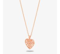 T.H.Baker Women's Rosa Lea Open Leaves Heart Necklace AM-2THB010506 in Silver | Size: 18 inches T.H.Baker Silver 18 inches
